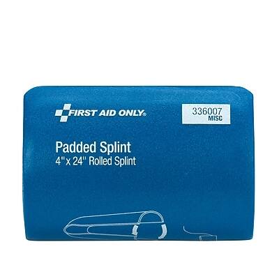 FIRST AID ONLY  
MISC 336007  

Padded Splint  
4" x 24" Rolled Splint