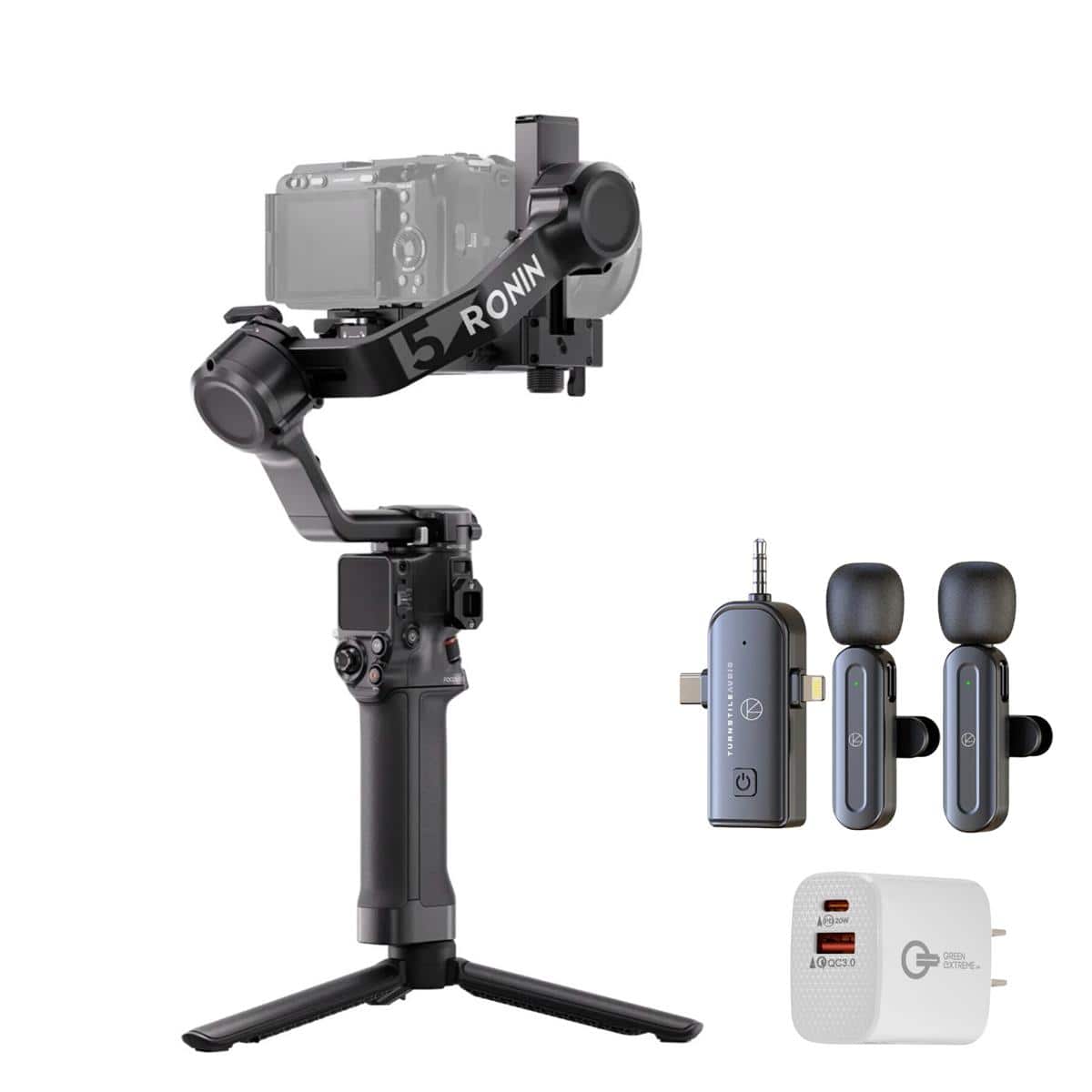 DJI - RS 5 Handheld Gimbal Stabilizer + Wireless Microphone Set + USB Wall Charger price history on PriceWatchPro