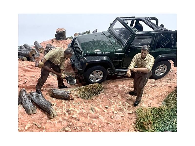 Angle. American Diorama - "4X4 Mechanics" 2 Piece Diecast Figure Set 2 for 1/43 Scale Models by American Diorama - Multi.
