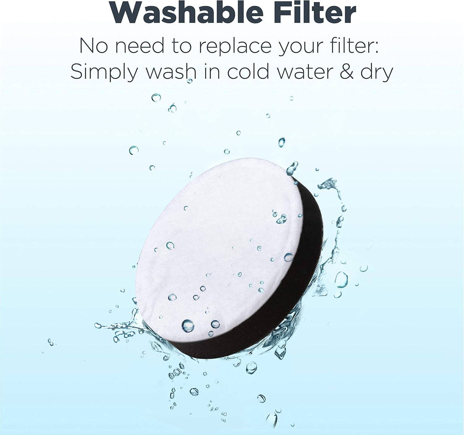 Washable Filter

No need to replace your filter: Simply wash in cold water & dry