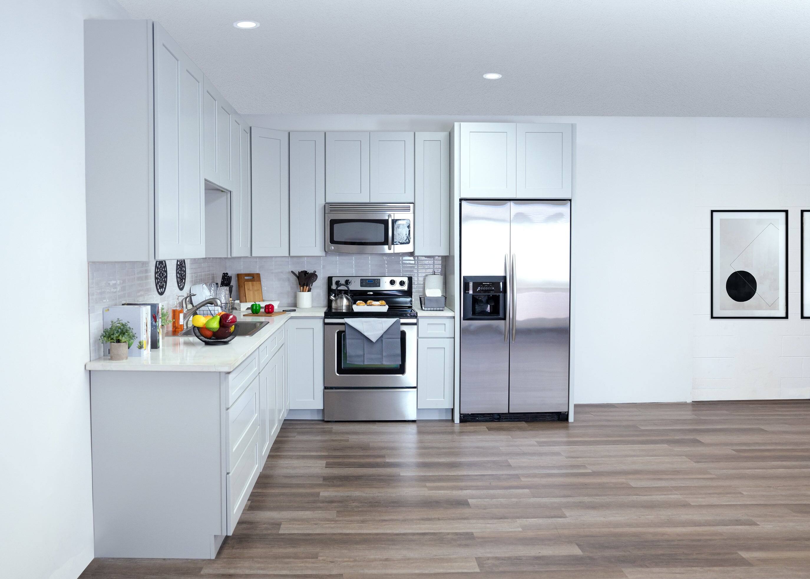 Alt View 9. Boyel Living - 18 Inch Dove Grey Base Cabinet with Full Overlay Doors and Soft-Close Hinges - Dove Grey.