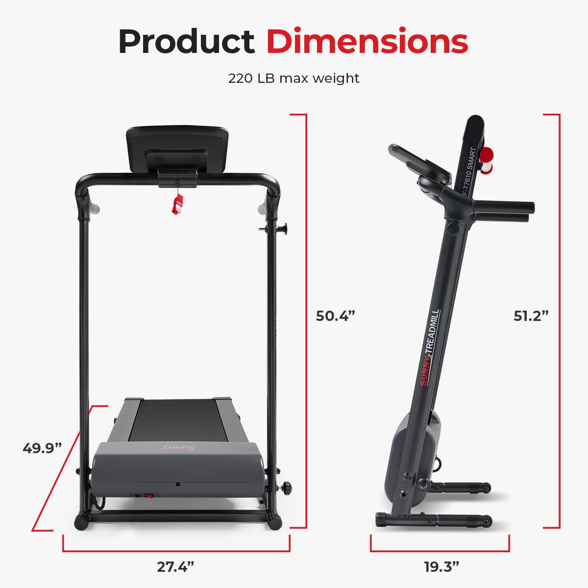 Product Dimensions 220 LB max weight

SMART F-T7610

50.4" 51.2" 49.9" 27.4" 19.3"