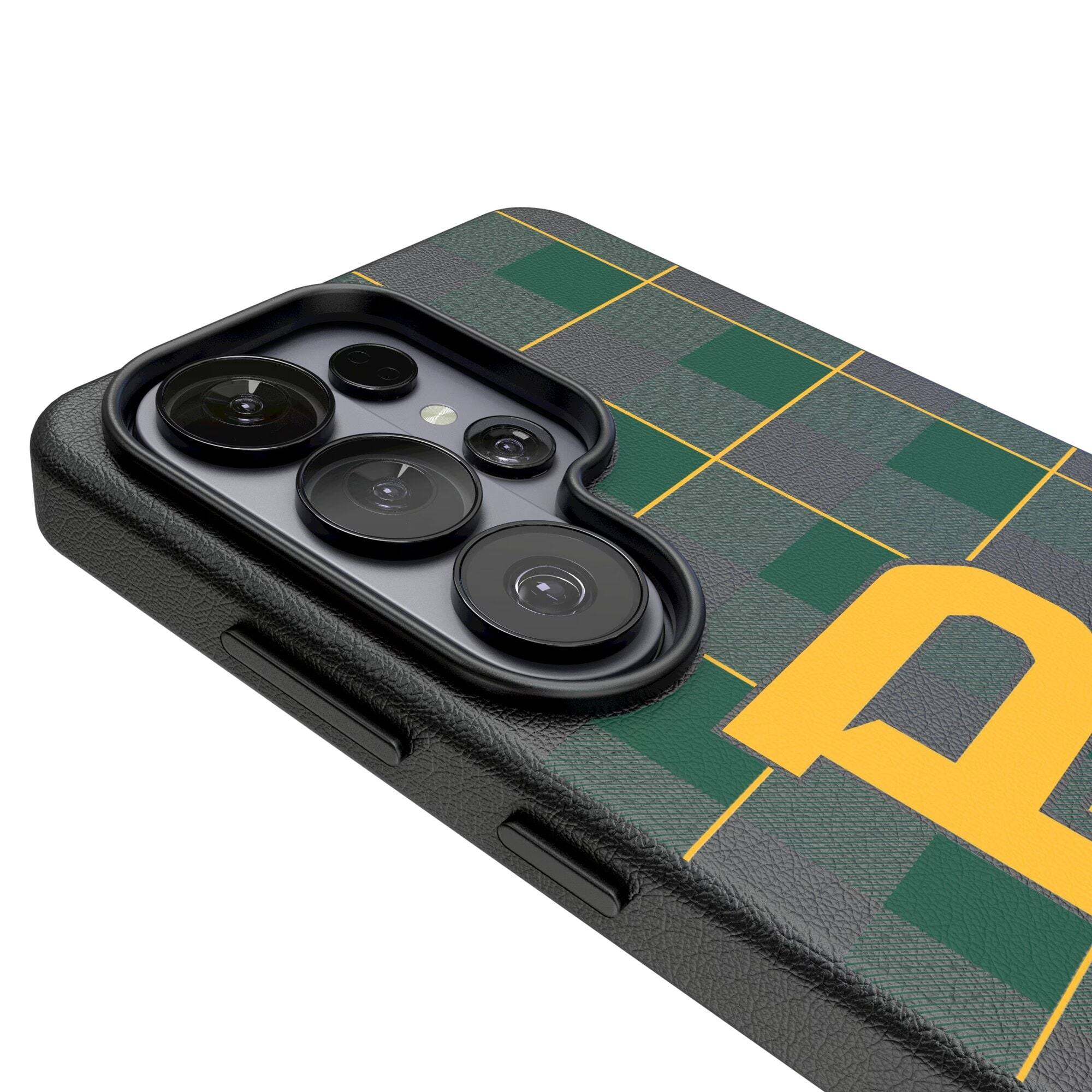 Alt View 2. Keyscaper - Baylor Bears Plaid Galaxy Magnetic Bump Case - S25 Ultra - Black.
