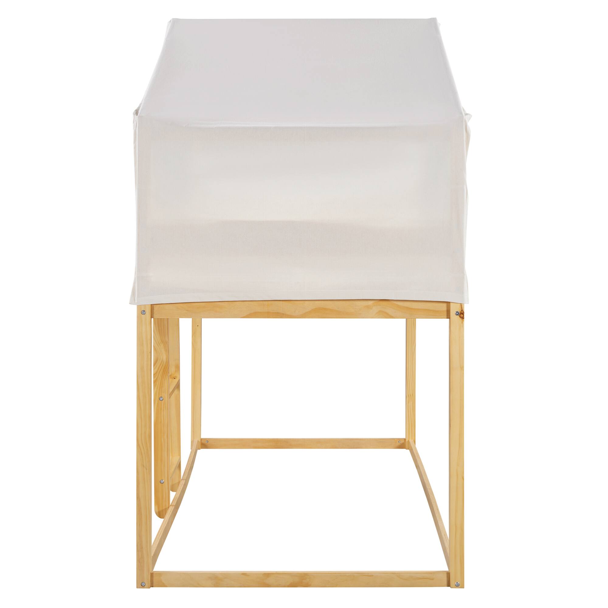 Alt View 5. GOODSILO - Space-Saving Twin Over Twin Wooden Bunk Bed with Playful Tent Design for Kids - Natural.