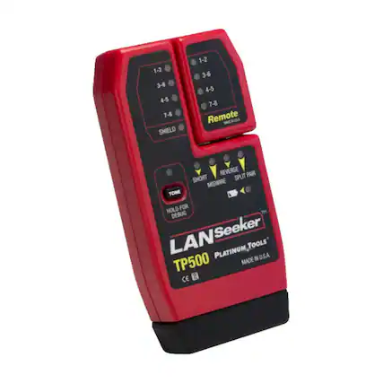 1-2 3-6 4-5 7-8
SHIELD
1-2 3-6 4-5 7-8
Remote
NCX - MUSA
REVERSE PAIR
SHORT
MISWIRE
TONE
HOLD FOR DEBUG
LANSeeker
Seeker
LAN
PLATINUM TOOLS
INN U.S.A
TP500
MADE
CE