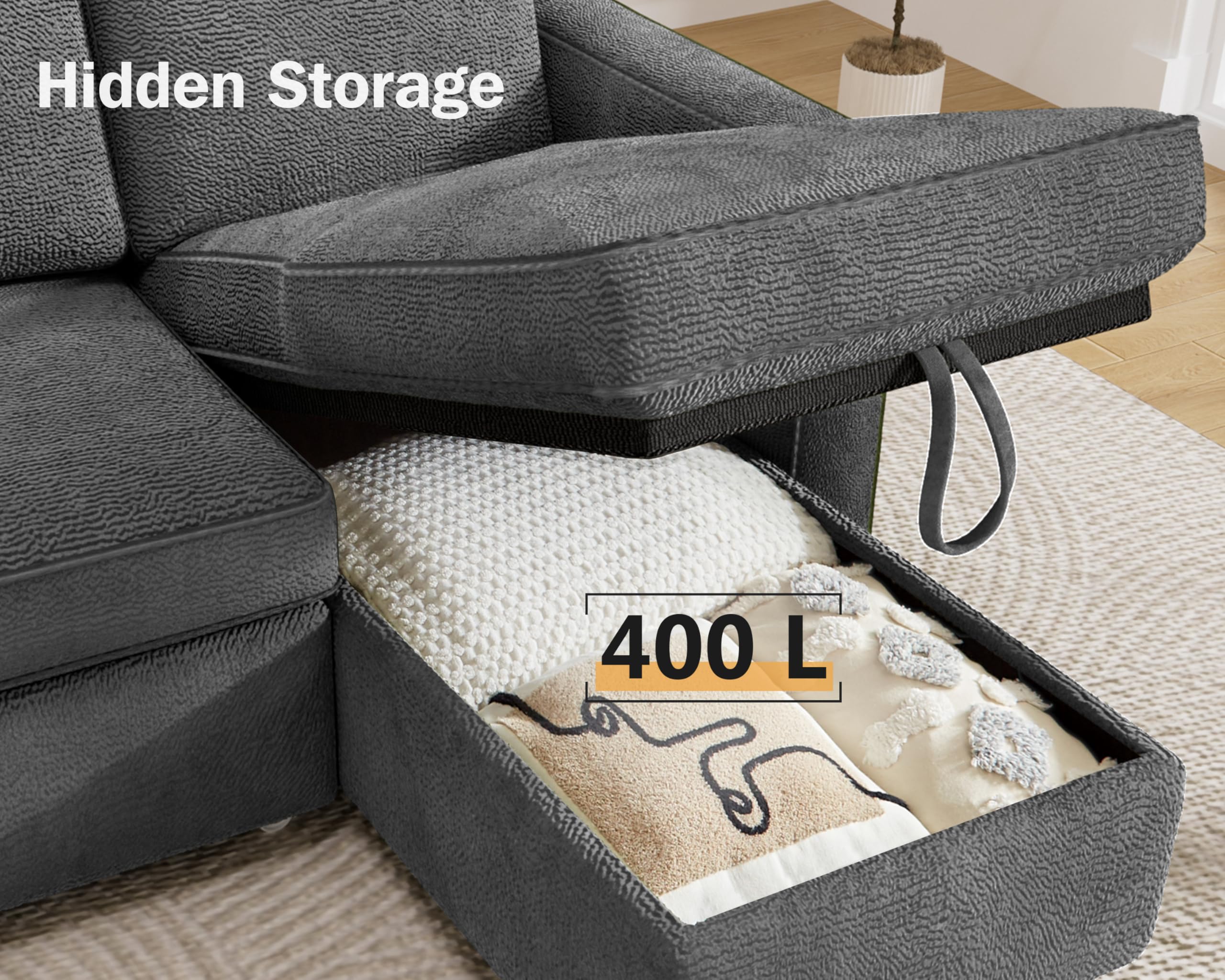 Hidden Storage  
400 L