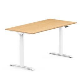 FlexiSpot - E7 60''W Electric Adjustable Standing Desk, /White - Bamboo