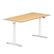 Front. FlexiSpot - FlexiSpot E7 60''W Electric Adjustable Standing Desk, Bamboo/White - Bamboo.