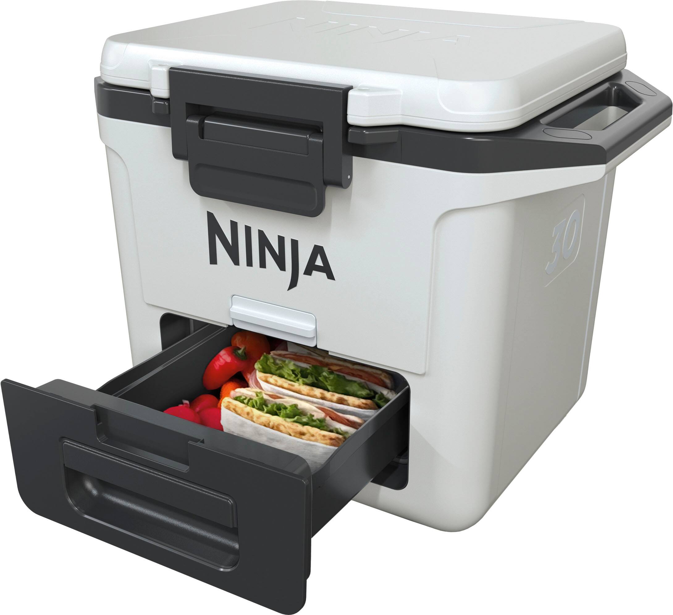 Angle. Ninja - FrostVault 30qt Hard Cooler with Dry Zone - Cloud White.