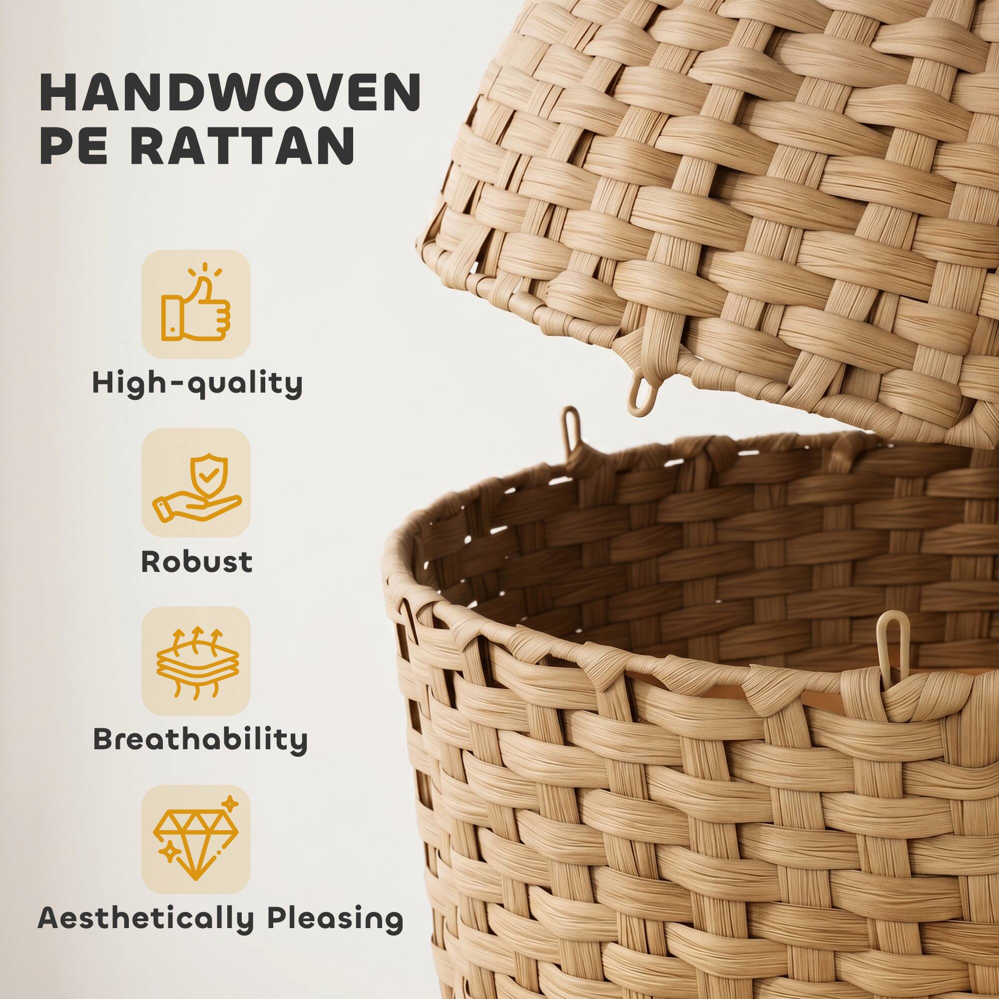 HANDWOVEN PE RATTAN

- High-quality
- Robust
- Breathability
- Aesthetically Pleasing