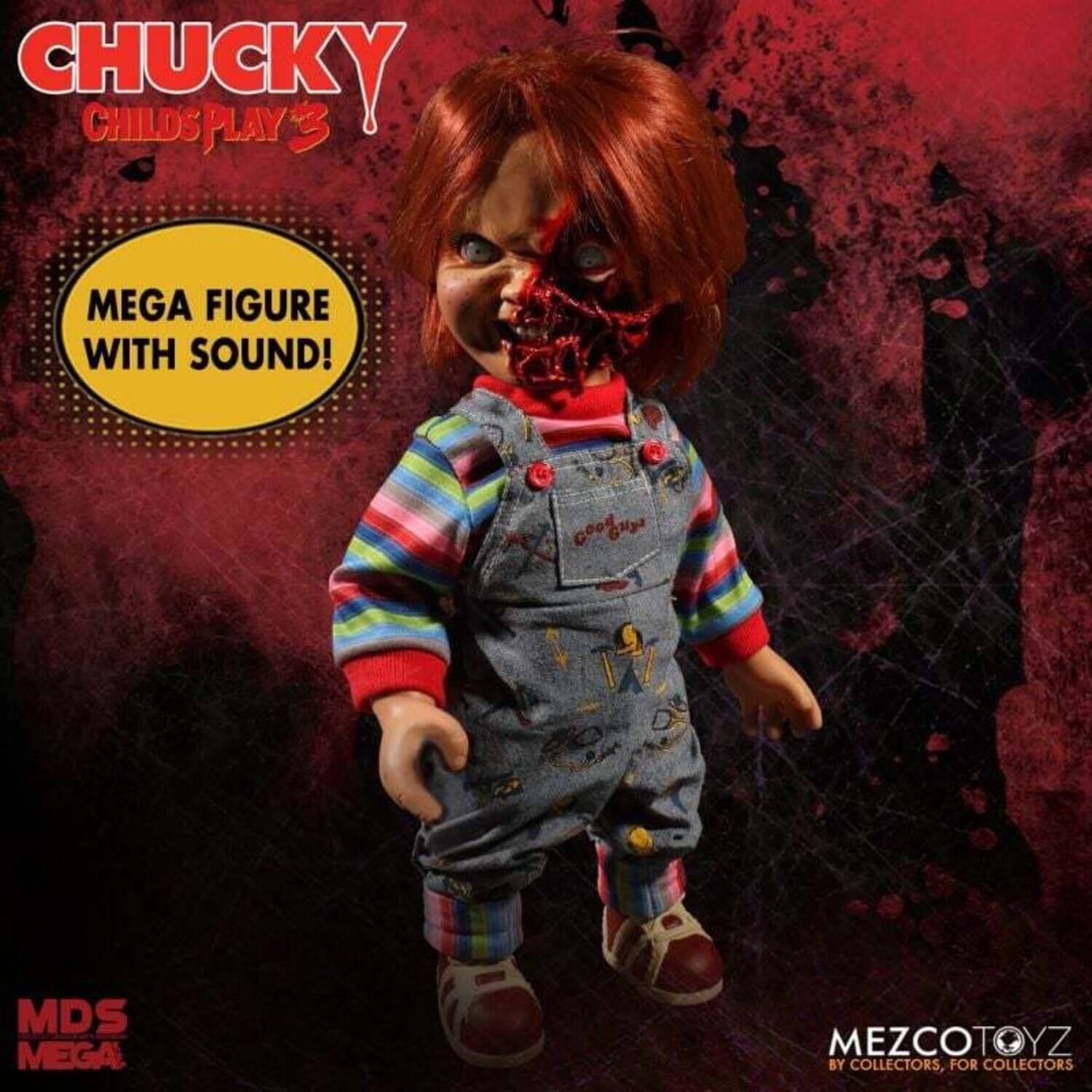 PopMarket - Mezco - Child's Play 3 - MDS Mega - Talking Pizza Face Chucky - COLLECTIBLES - Multicolor