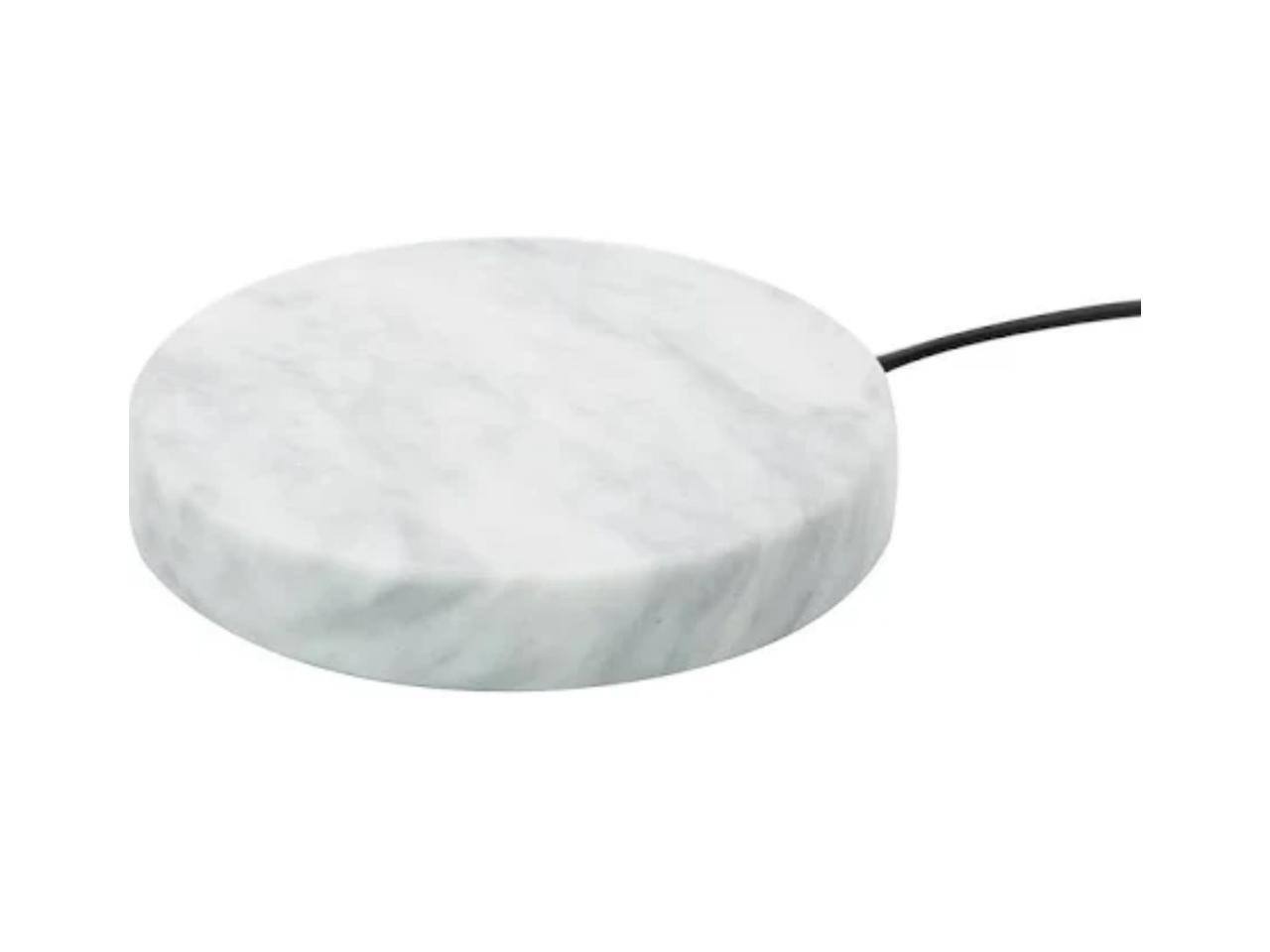 Alt View 1. Einova - Eggtronic Stone 10W Wireless Charging Pad for Qi-enabled Devices - White Marble.