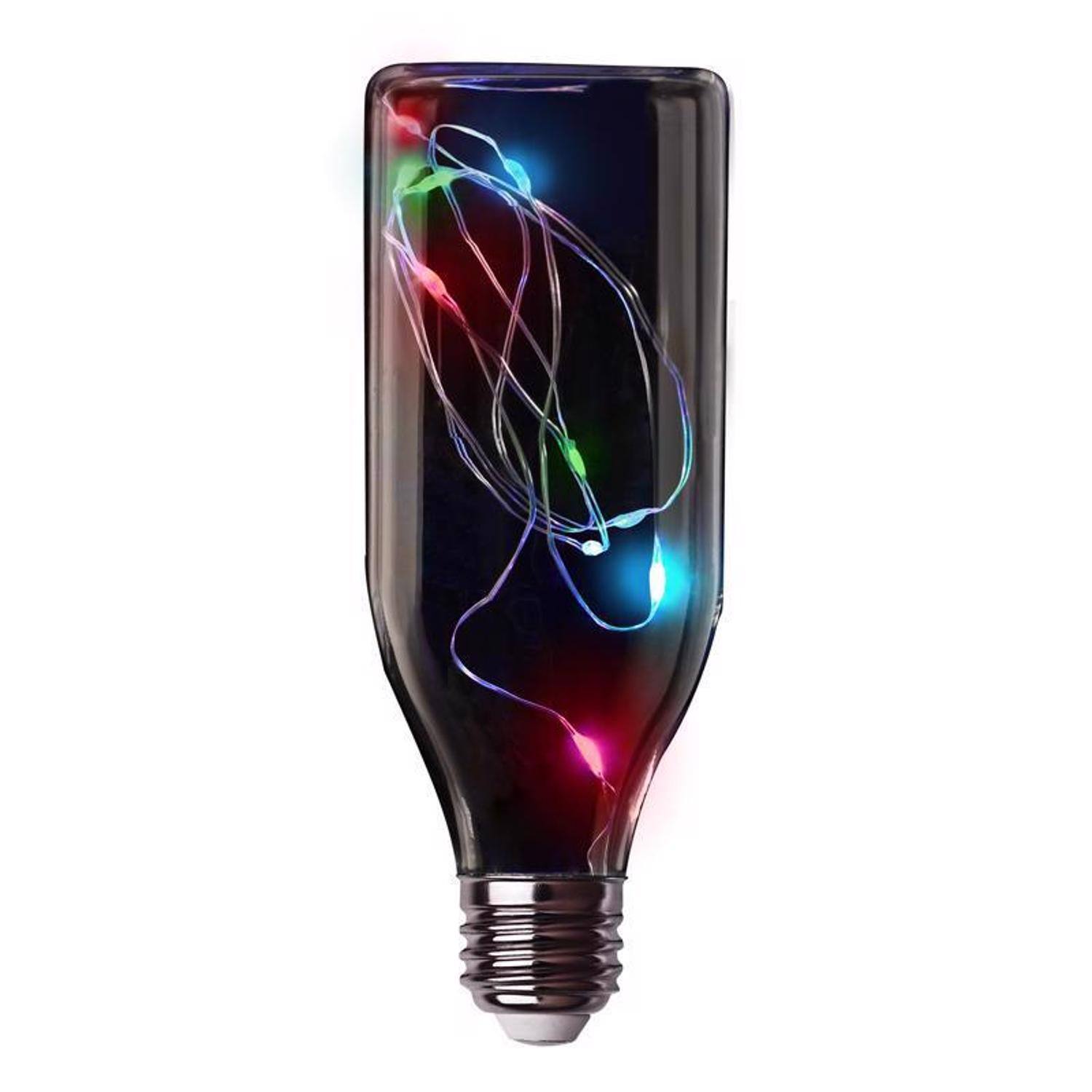 Angle. FEIT ELECTRIC - Feit Bottle E26 (Medium) LED Bulb Multi-Colored 11 Watt Equivalence 1 pk.