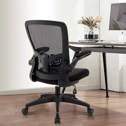 Front. KERDOM - Office Chair for Conference Room - Ergonomic Desk Chair with Adjustable Lumbar Support, Swivel, Tilt, Breathable Mesh - Black.