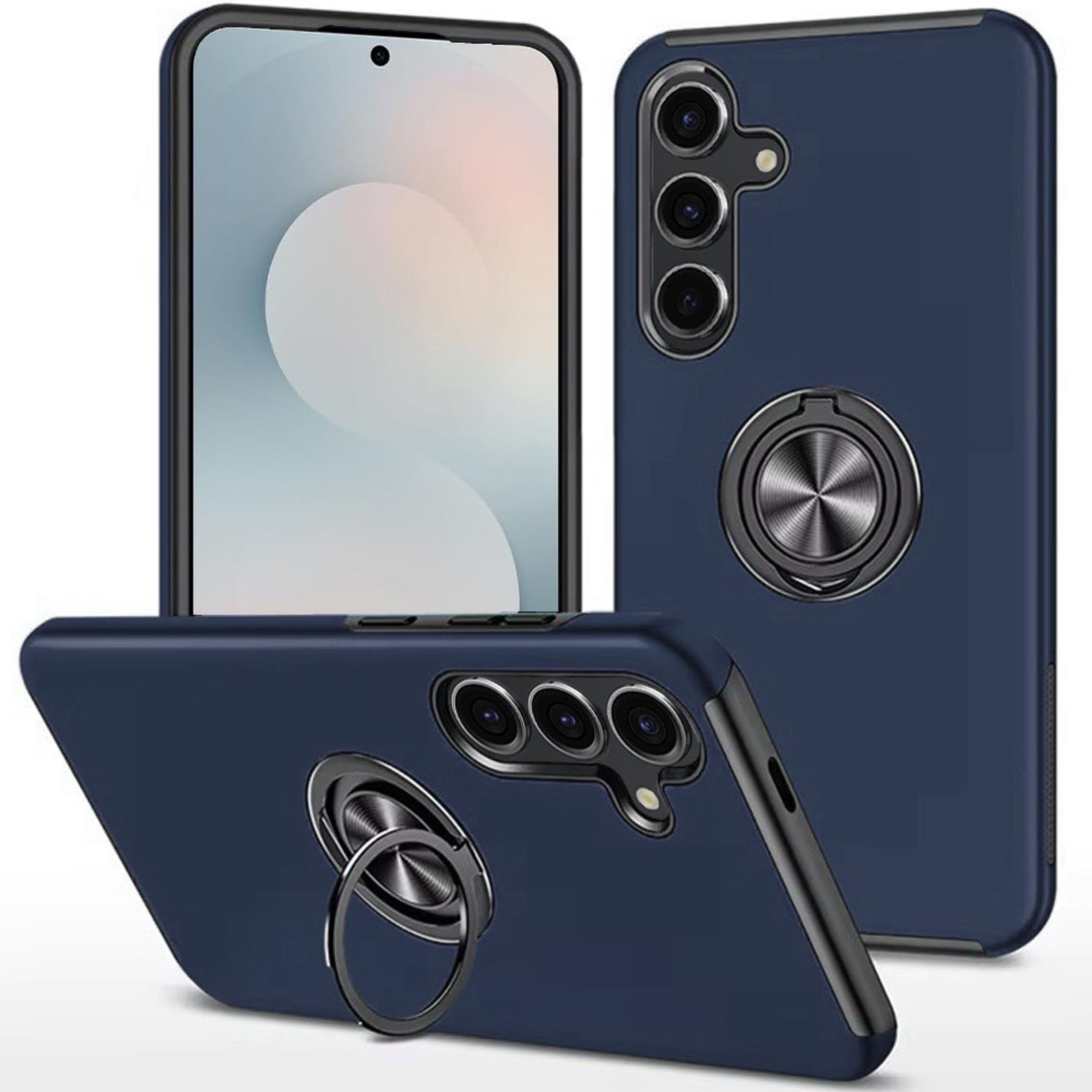 Kitcheniva - Rubber Dual Layer Magnetic Ring Stand Case With Tempered Glass For Samsung S26 Plus Dark - Blue price history on PriceWatchPro