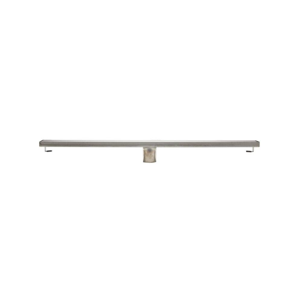 Back. Alfi - 32" Modern Brushed Stainless Steel Linear Shower Drain with Solid Cover - Silver.