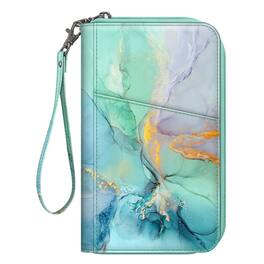 Kitcheniva - RFID Blocking Passport & Credit Cards Multi-Holder Wallet Organizer - Emerald Marble