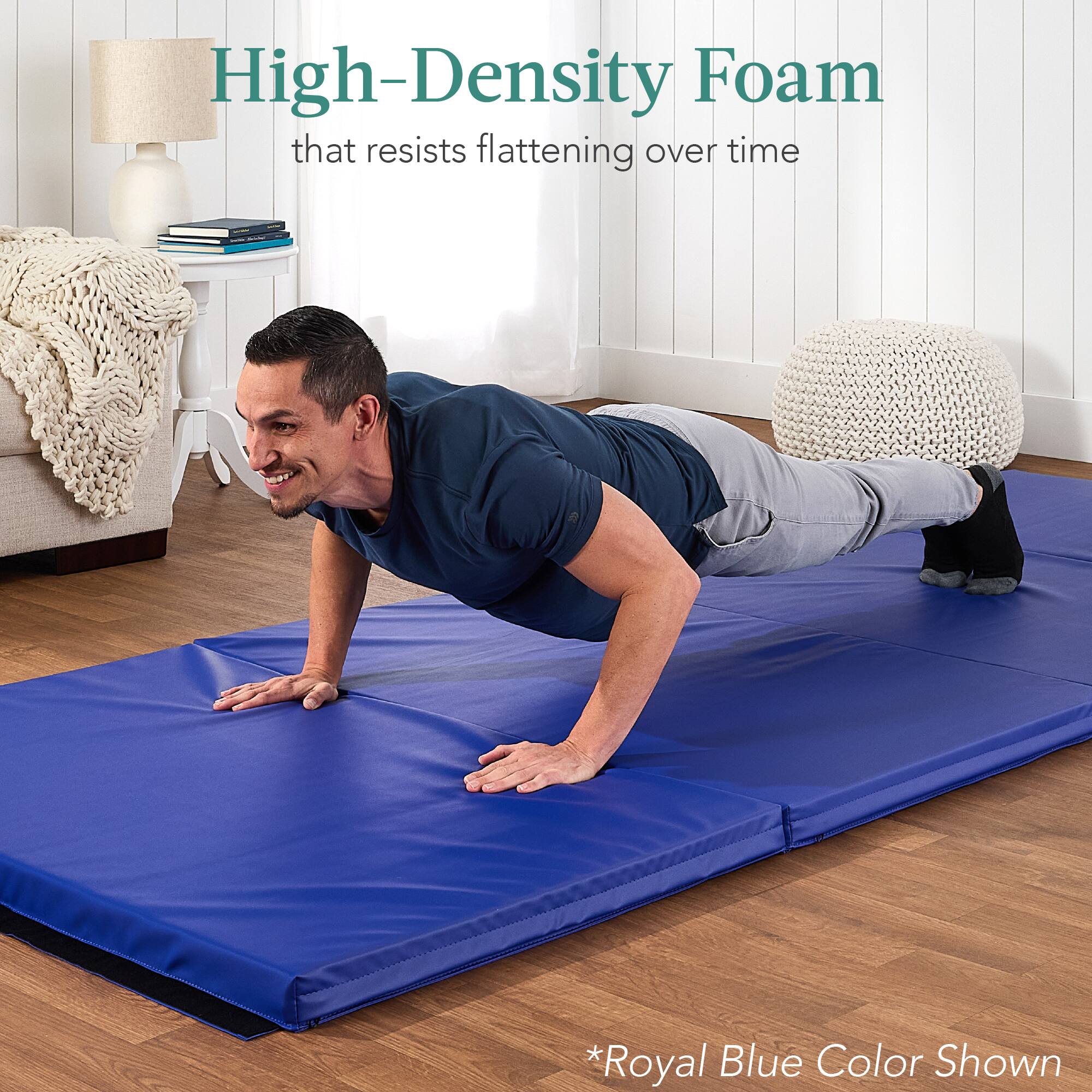 High-Density Foam that resists flattening over time *Royal Blue Color Shown