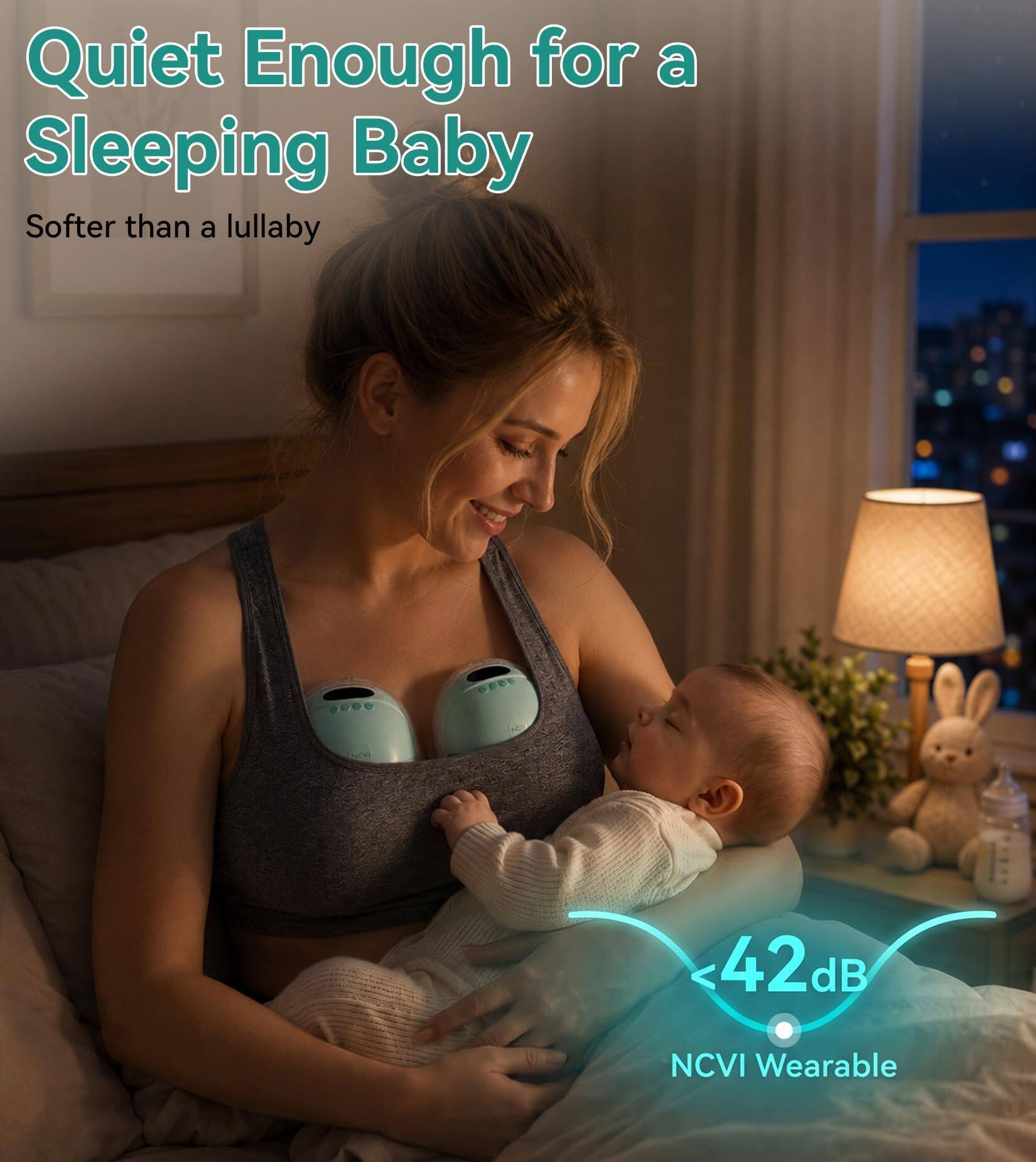 Quiet Enough for a Sleeping Baby  
Softer than a lullaby  
42dB  
NCVI Wearable