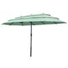 Front. Ainfox - Ainfox 15ft Large Patio Umbrella, 3-Tiers Outdoor Double-Sided Rectangle Market Heavy Duty Umbrellas-Light Green - Light Green.