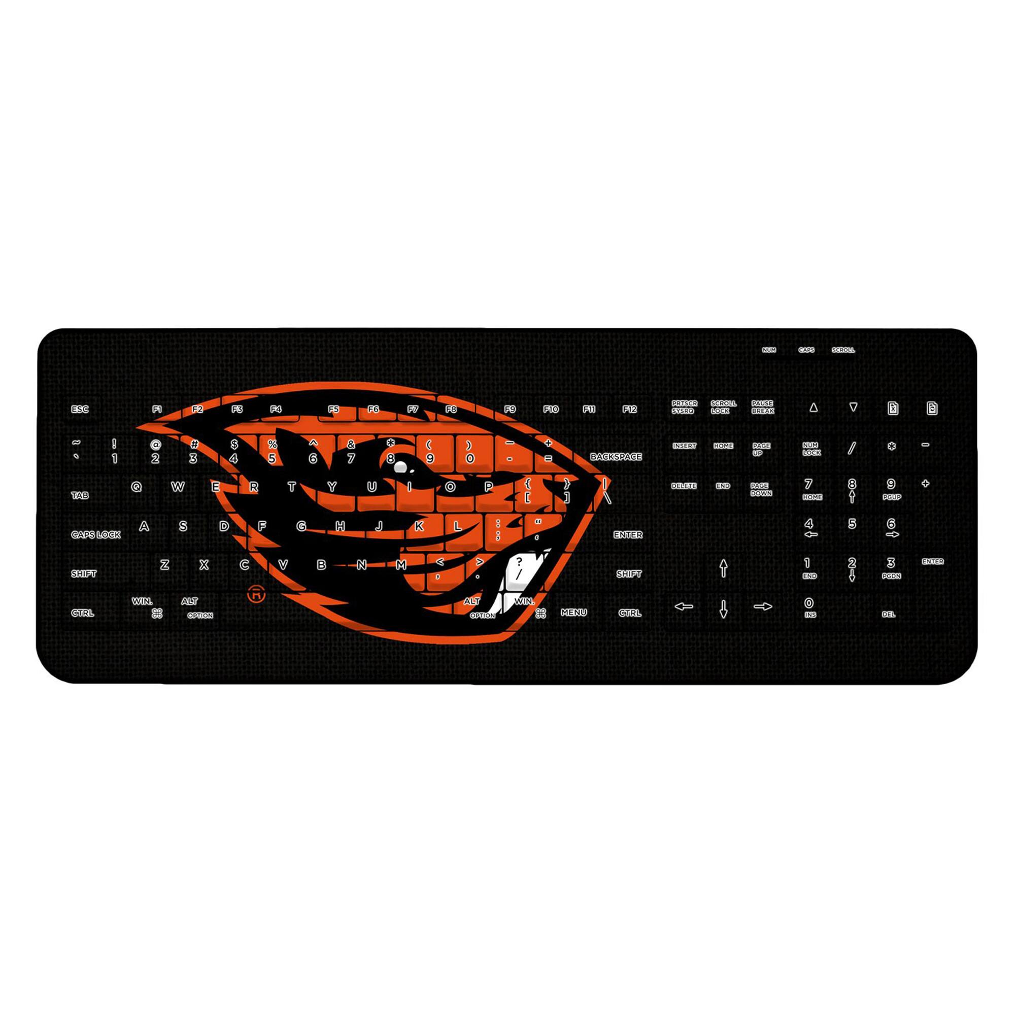 Keyscaper - Oregon State Beavers Solid Design Wireless Keyboard - Multicolor