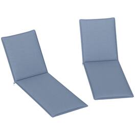 Outsunny - Outdoor Lounge Chair Cushion Set of 2, UPF50+ 200gsm Fabric and 25D High-Density Foam, 76" x 23" - Blue