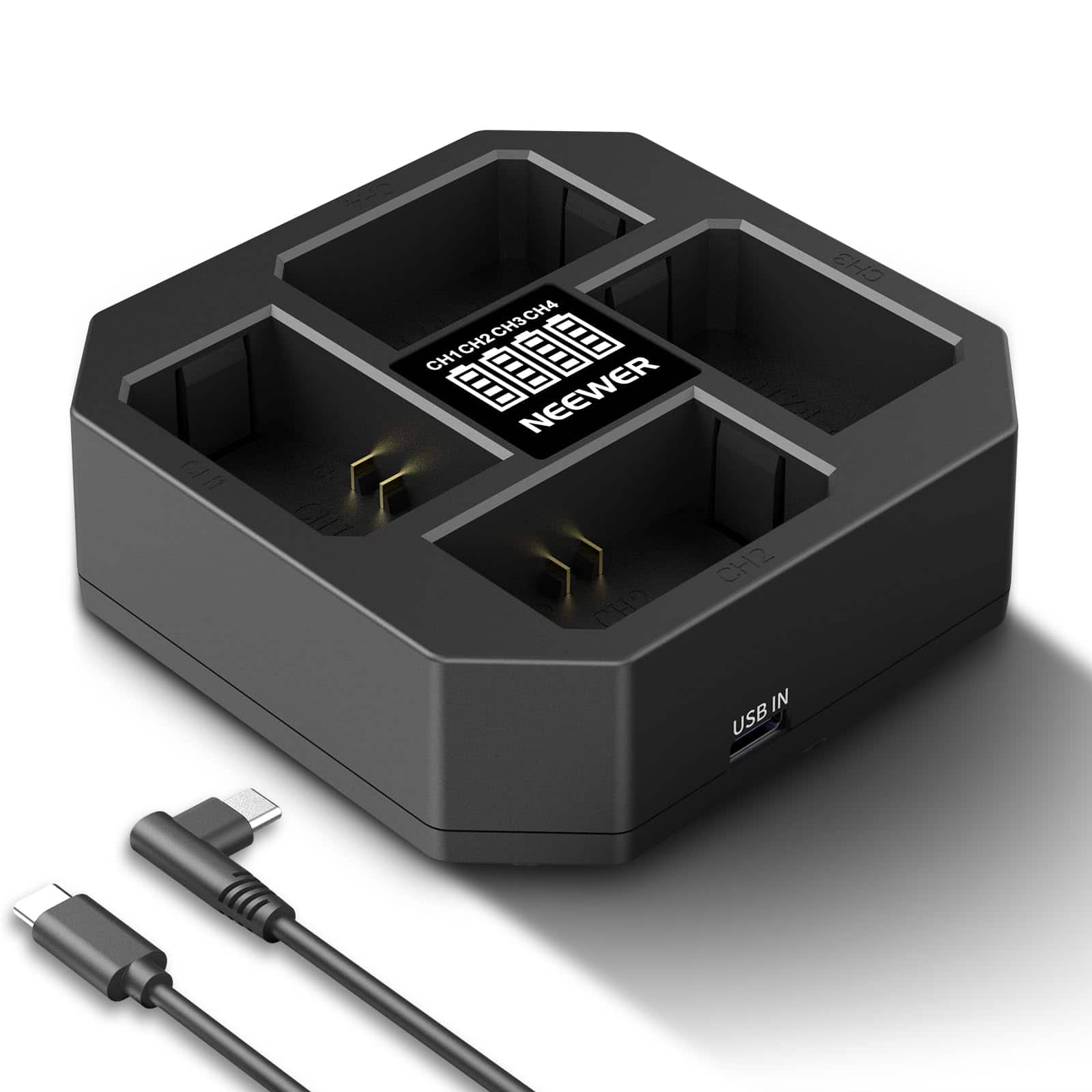 Neewer - 4-Channel NP-FZ100 Charger, 45W PD - Black