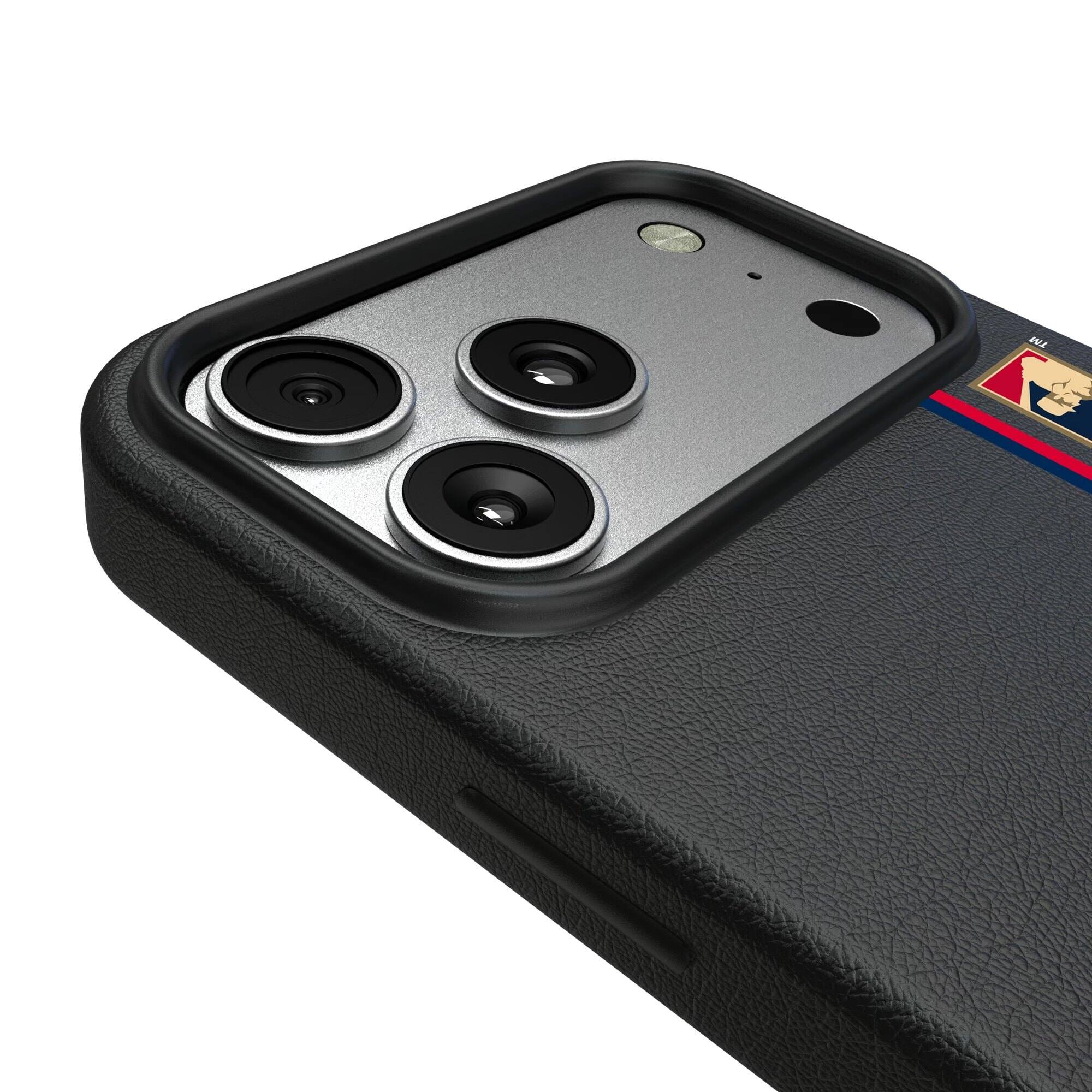 Alt View 2. Keyscaper - Atlanta Braves 1972-75 Logo iPhone Magnetic Bump Case - 16 Pro Max - Black.