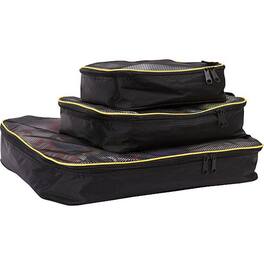 A.Saks - Set of 3 Square Travel Bags (SM, MD, LG) - Black