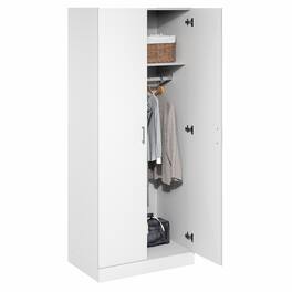 Furinno - Robin Wardrobe Cabinet, Wardrobe Closet with Hanging Rod - White