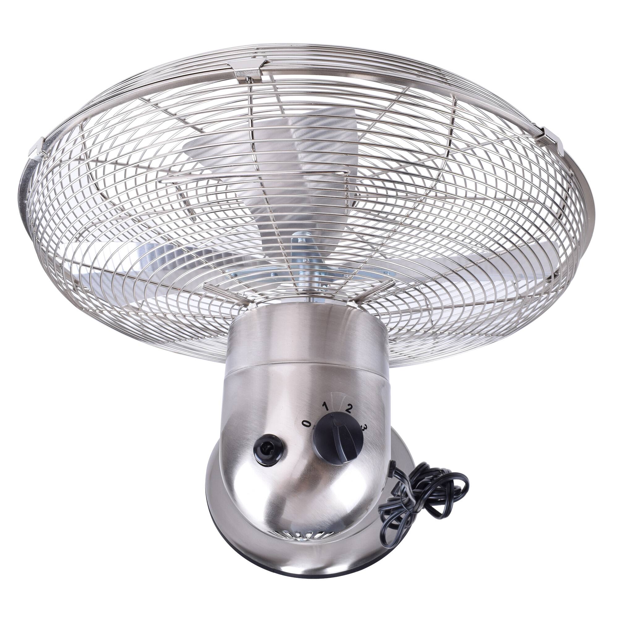 Alt View 1. Loheer - 16 In Metal Stand Fan, Oscillating Pedestal Fan with 3 Speeds, Adjustable Height, Chrome, Heavy Duty Indoor Cooling - Chrome.