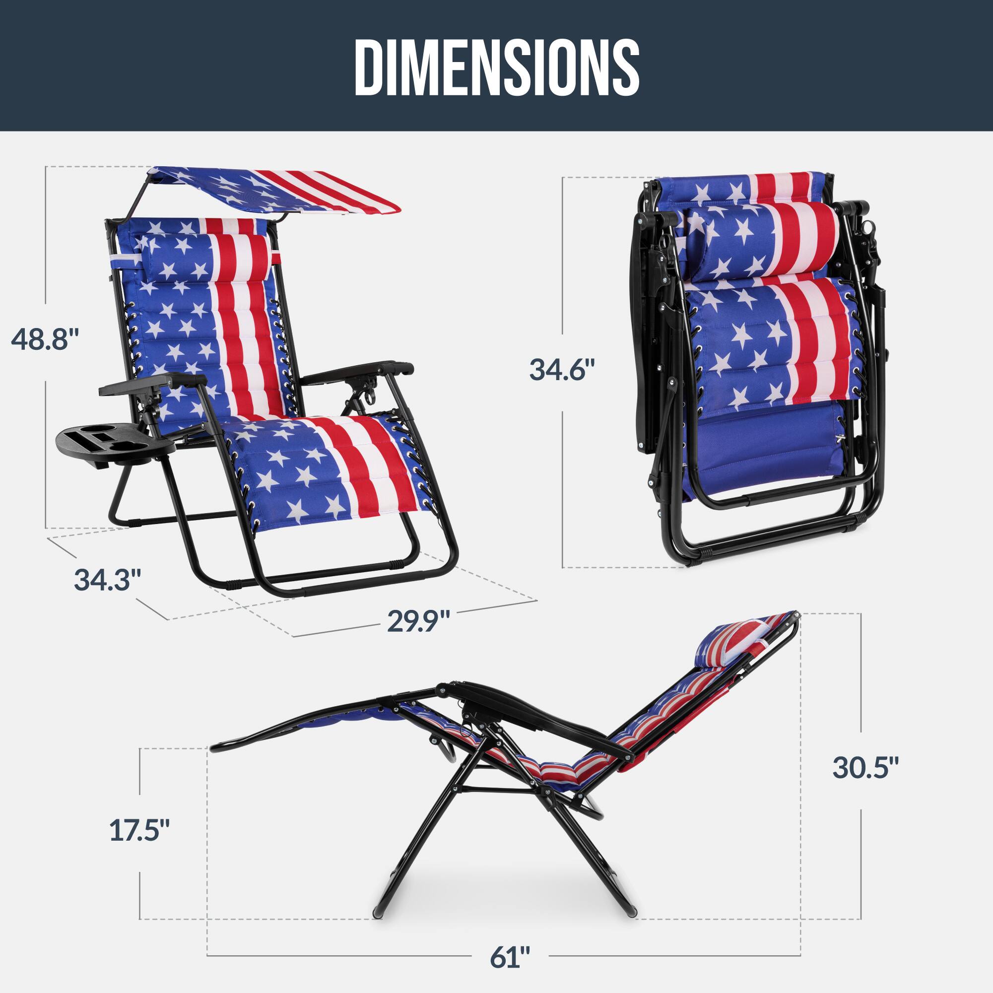 DIMENSIONS

48.8" 34.6" 34.3" 29.9" 30.5" 17.5" 61"