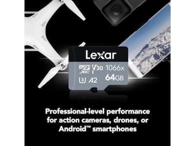 Lexar SILVER Professional 1066x 64GB microSDXC UHS I Memory Card Lexar SILVER Professional 1066x 64GB microSDXC UHS I Memory Card