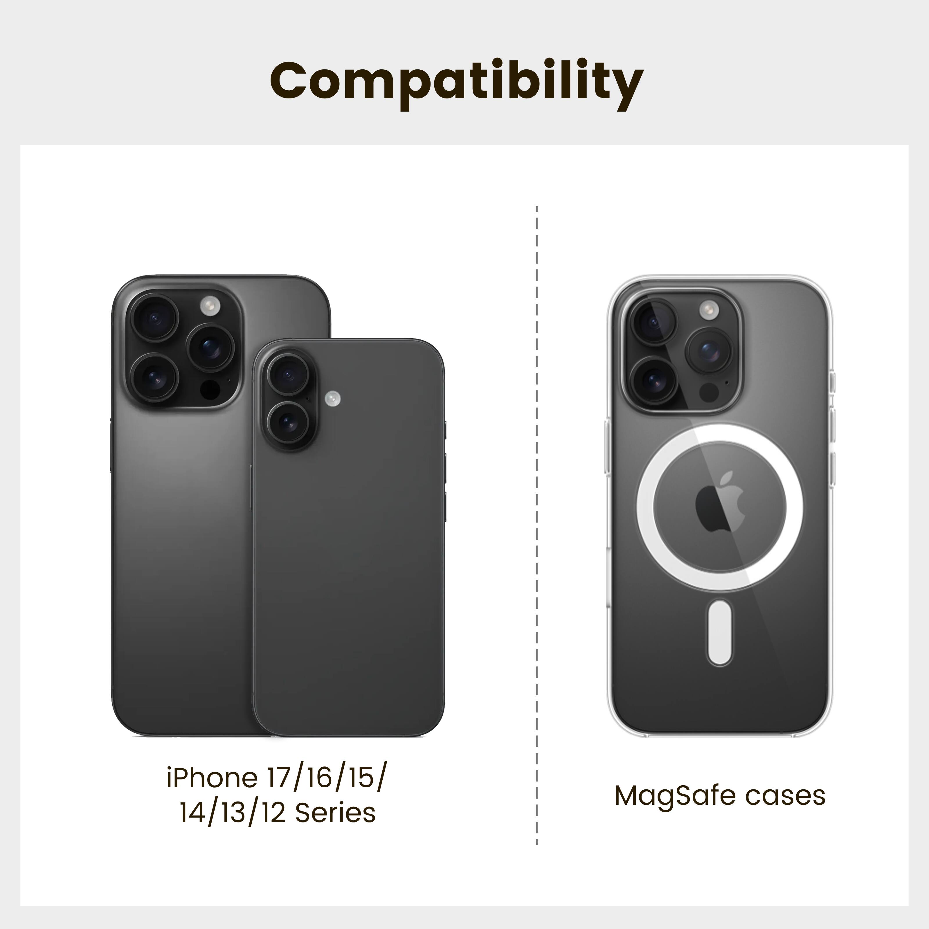 Compatibility

iPhone 17/16/15/14/13/12 Series

MagSafe cases