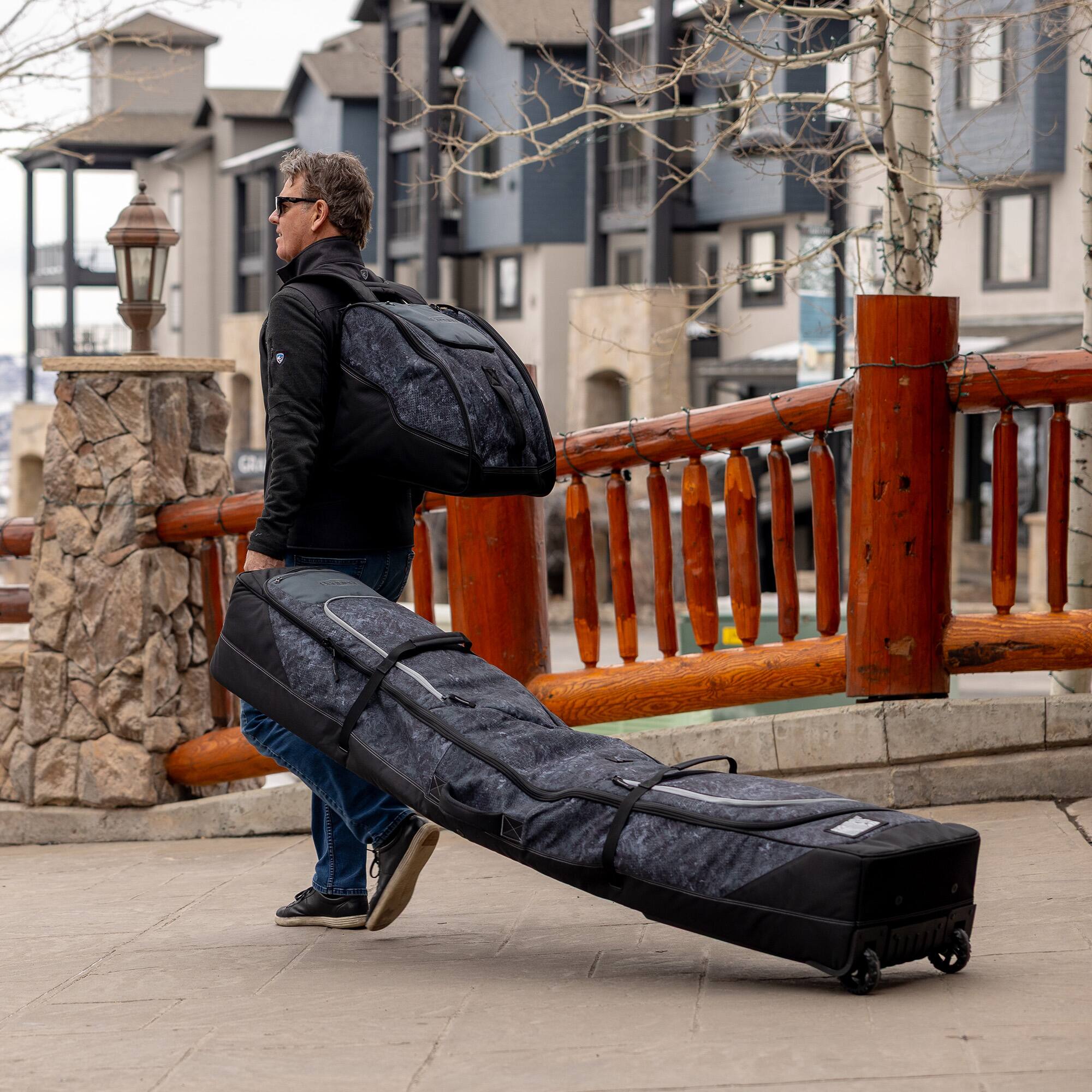 Alt View 4. Sportube - Sportube Prospector XL Ski and Snowboard Bag with Wheels and Removable Dividers - Graphite Topo.