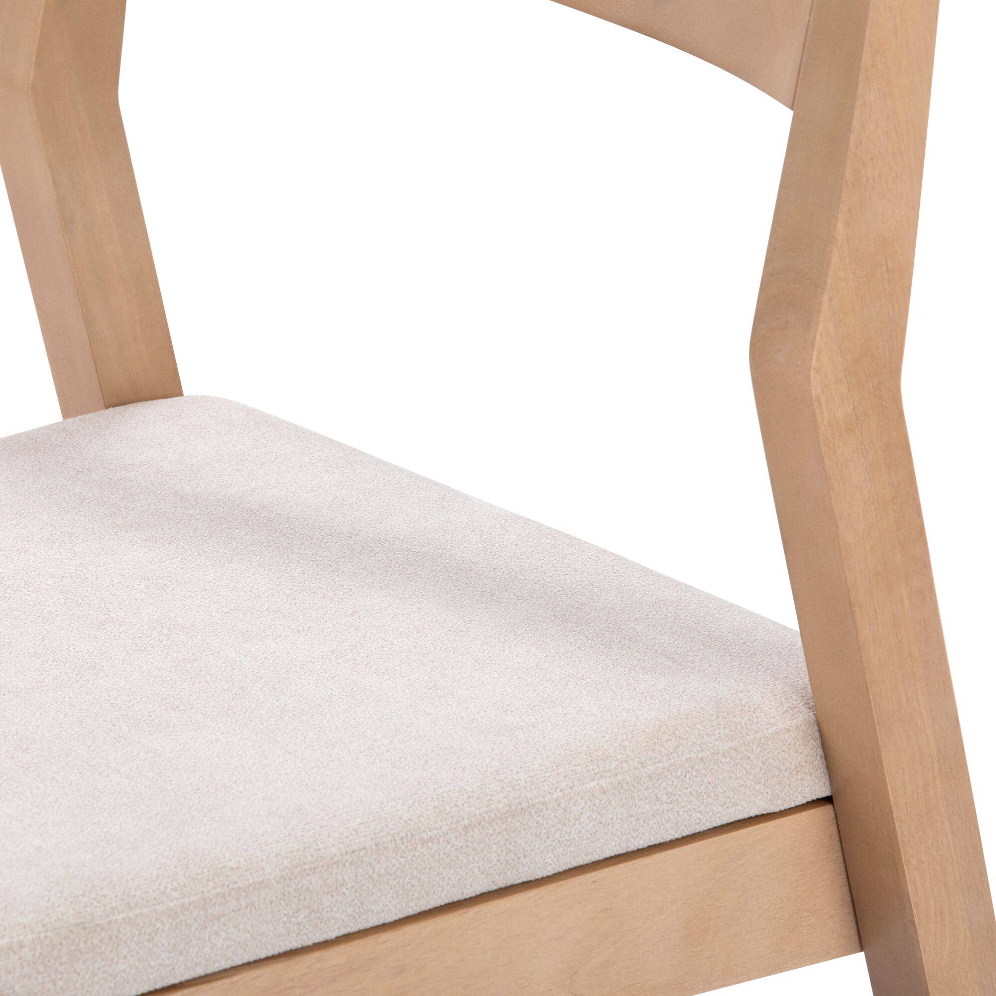 Alt View 4. Plank+Beam - Dining Chair Frame (1 Pack), Blonde with Cream Cushion - Blonde.