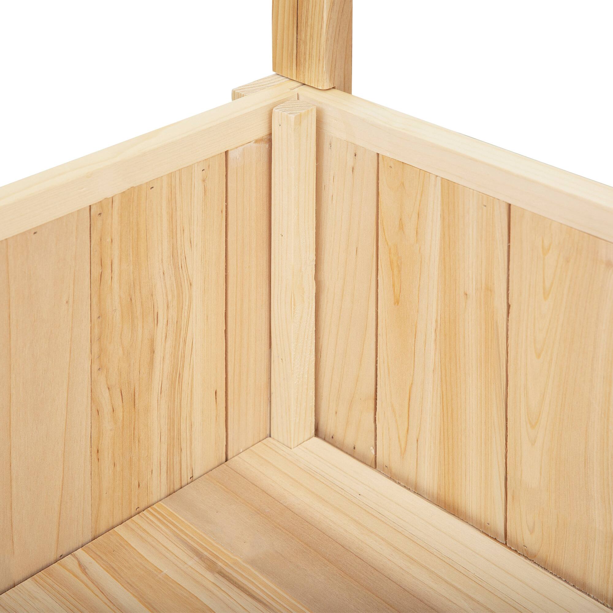 Alt View 7. Outsunny - 47'' Wooden Raised Garden Bed with Trellis, Coutryside Style Elevated Planter Box Stand with Open Storage Shelf - Natural.