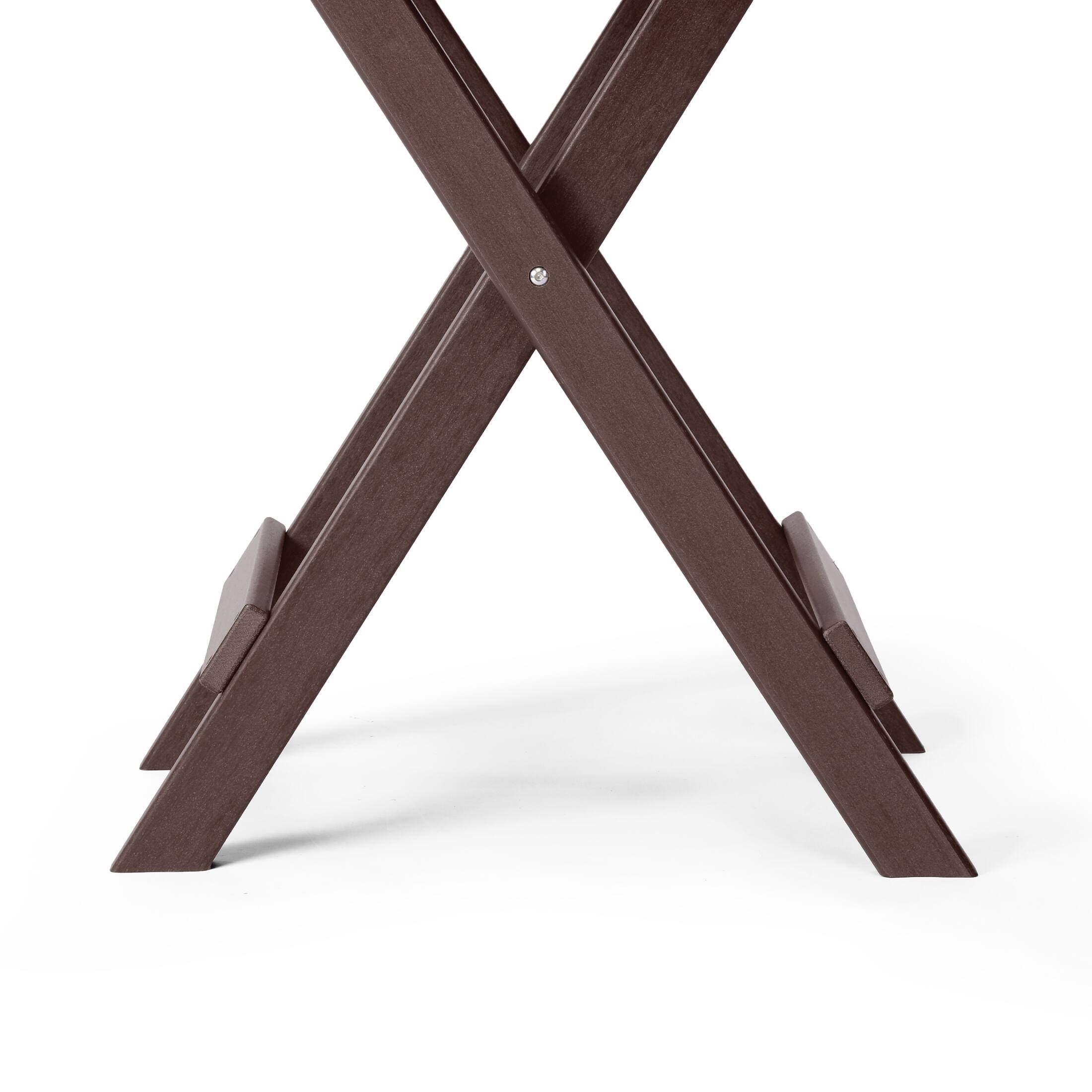 Alt View 6. WestinTrends - WestinTrends Malibu HDPE Outdoor 24.5 Inch Round Portable Folding Patio Dining Table - Dark Brown.
