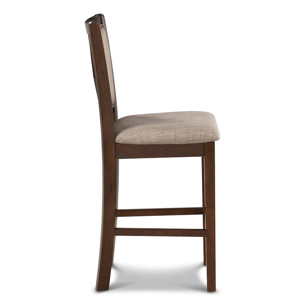 Angle. New Classic Furniture - Amy Counter Chair (2/Ctn)-Cherry - Brown.