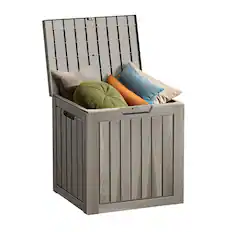 Front. Yardgrace - Outdoor Storage Box, Heavy Duty Resin, Waterproof Double Wall, Garden Patio Organizer - 30 Gallon Brown.