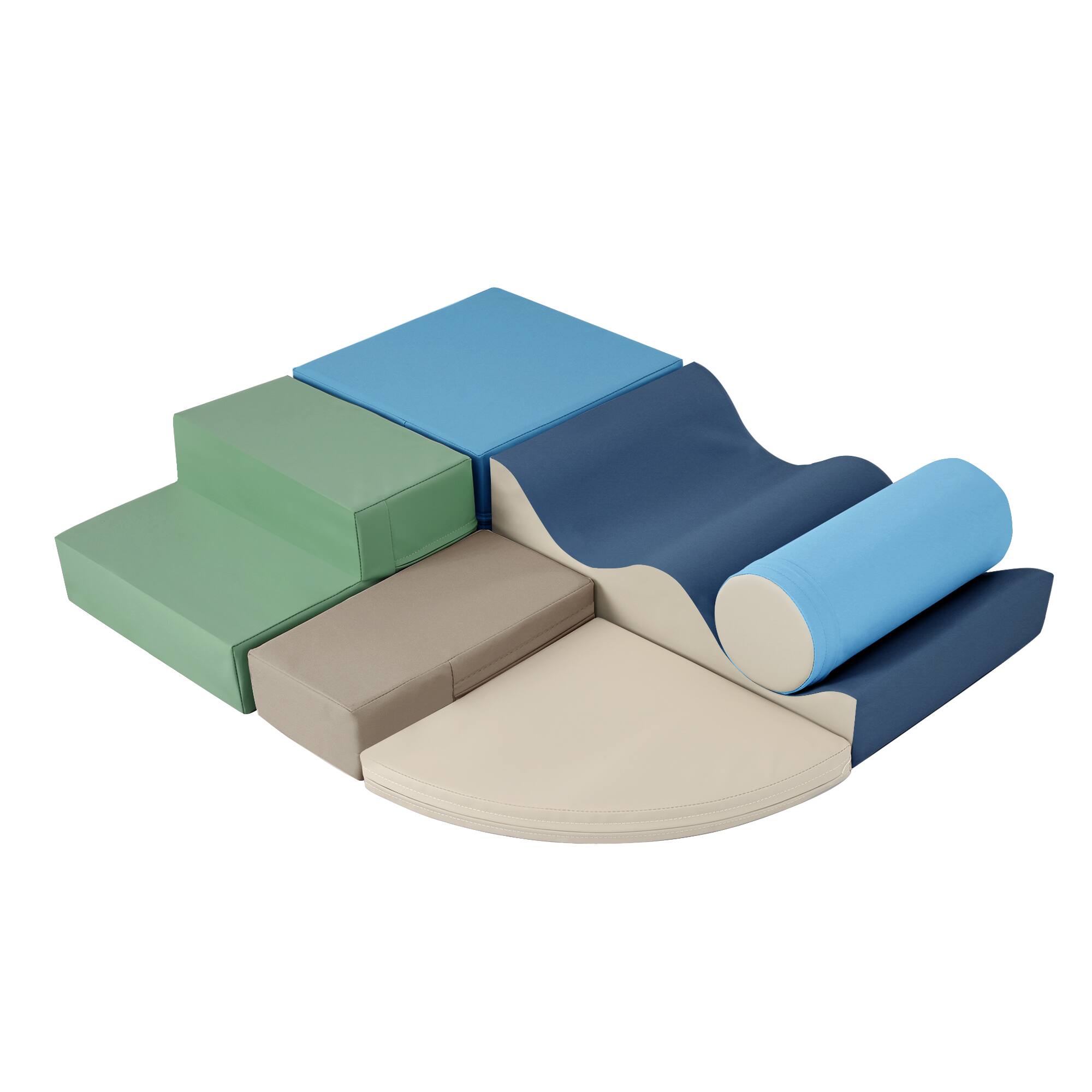 Alt View 8. Siljoy - 6-in-1 Soft Foam Climb & Crawl Playset, Kids Indoor Play Structure, Velcro Fastening, Easy Clean, for Toddlers - Colorful.