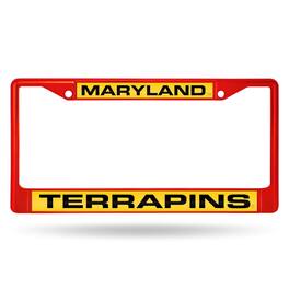 Rico Industries - Maryland Terrapins Red Painted Metal Laser Cut License Plate Frame - Multi