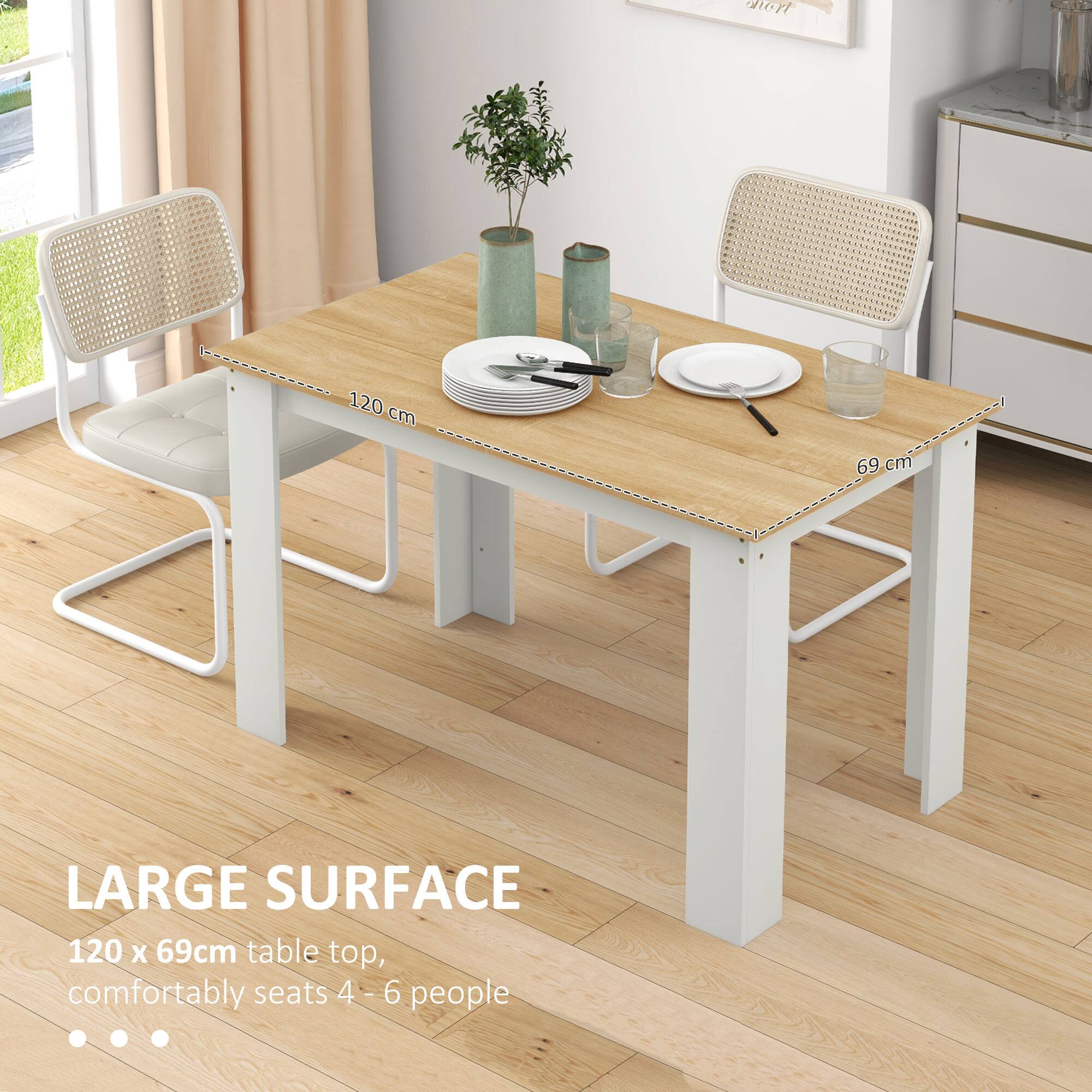 LARGE SURFACE  
120 x 69cm table top, comfortably seats 4 - 6 people