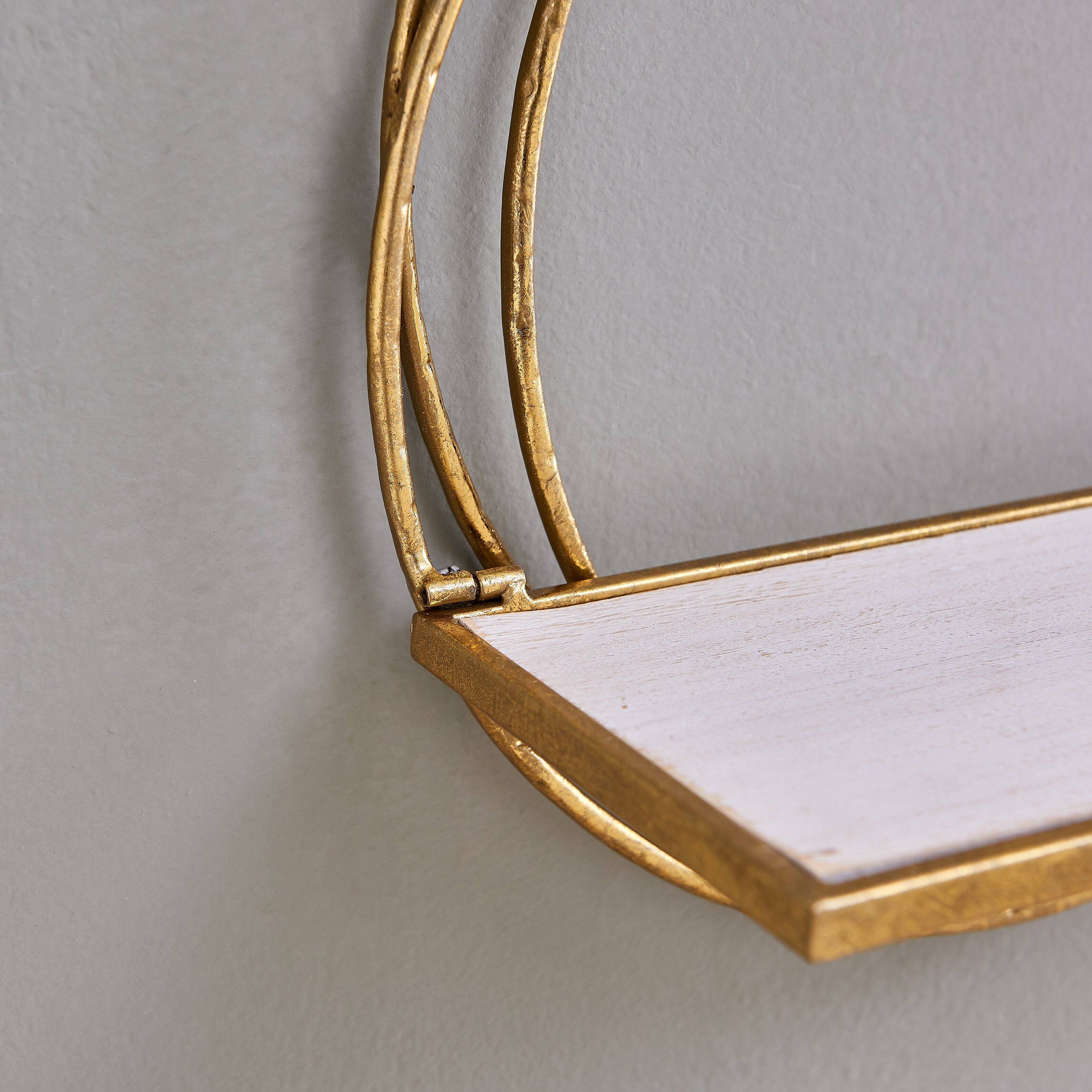 Back. Danya B - Golden Rings Floating Wall Shelves Set of 2 - Gold.