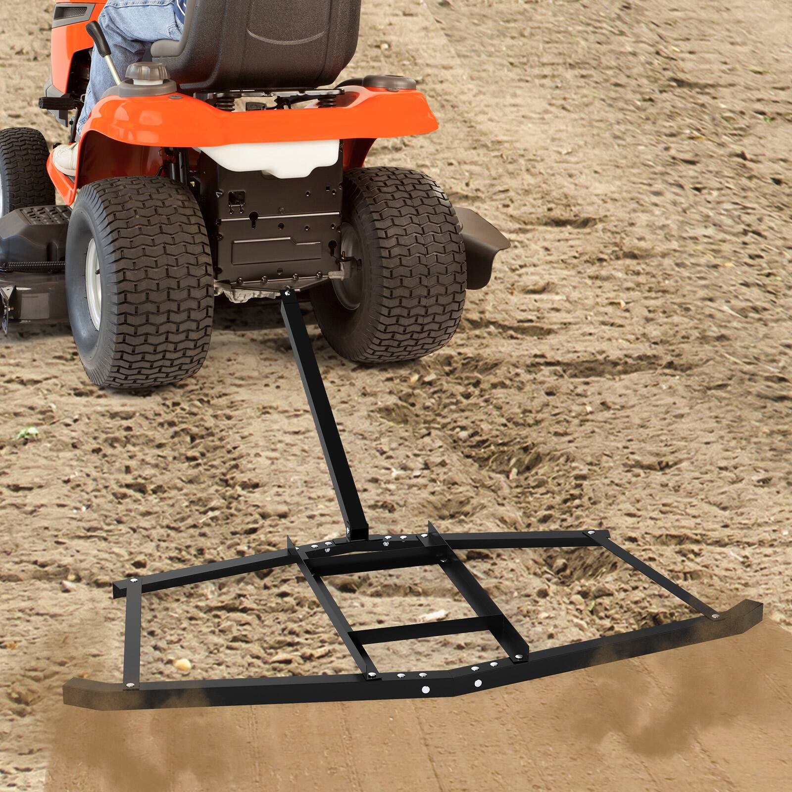 Alt View 1. Gymax - Gymax 66'' Wide Driveway Drag Tow-Behind Leveling Rake w/Reinforced Bars for ATV/UTV - Black.