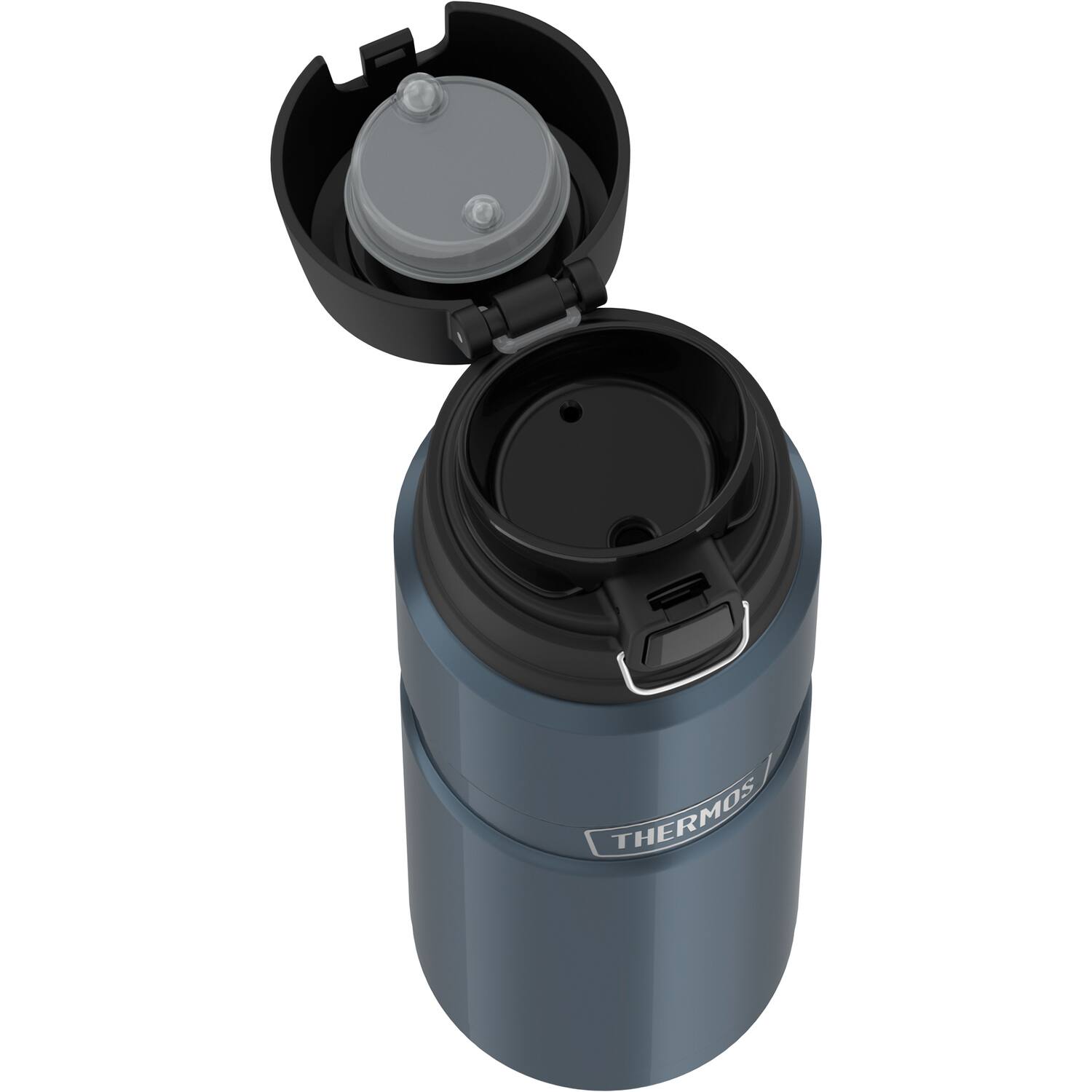 Alt View 2. Thermos - 24-Ounce Stainless King Vacuum-Insulated Stainless Steel Drink Bottle - Matte Blue.