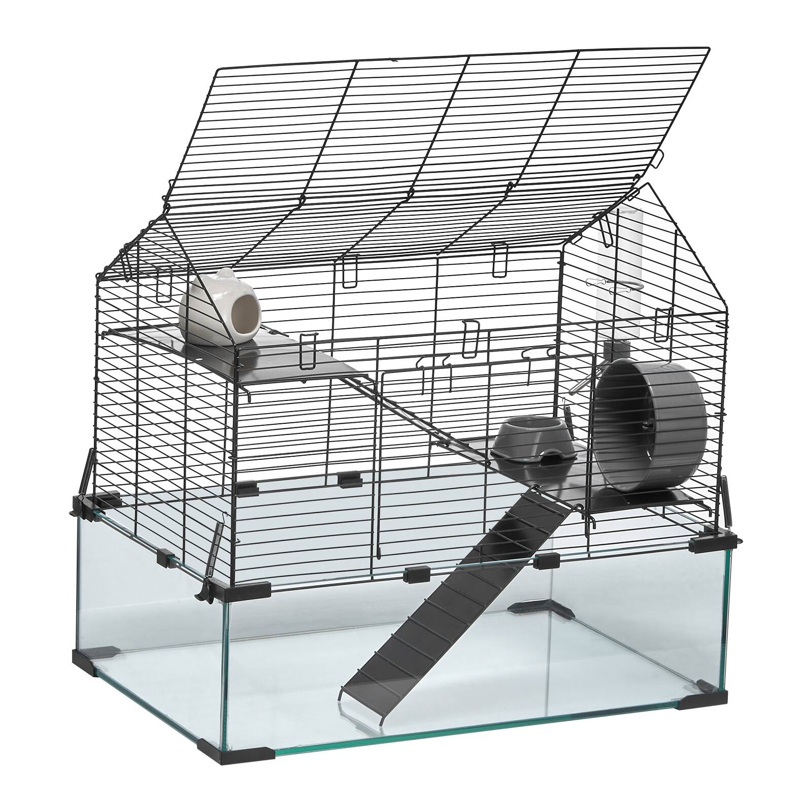 Alt View 5. VEVOR - Hamster Cage, 360° Viewing Transparent Hamster Habitats, Small Animal Cage, 22.8 x 15 x 21.3 in.