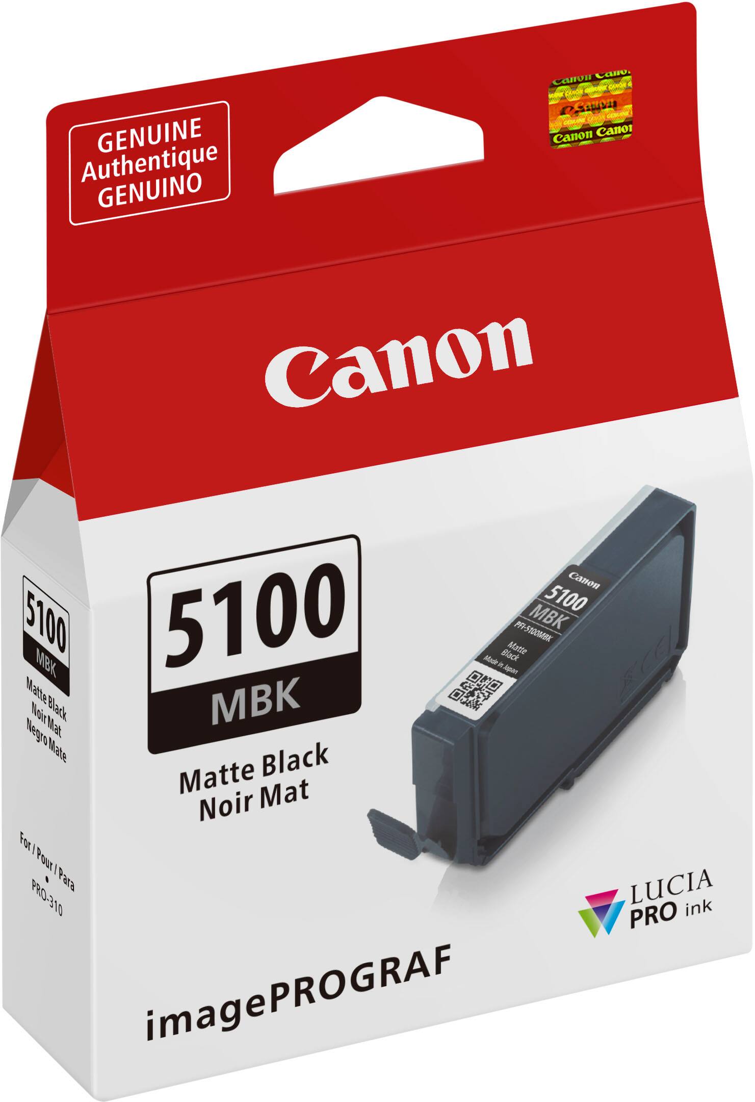 GENUINE Authentique GENUINO Canon Canor Canon Canon 5100 5100 5100 F-5200MRX MBK Black Matte MBK Mat Noir Matte Matte Black Noir Negro For / Pour LUCIA PRO-310 10 PRO ink imagePROGRAF