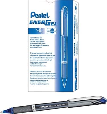 Pentel - EnerGel Gel Pen, Metal Point, Dozen - Blue Ink