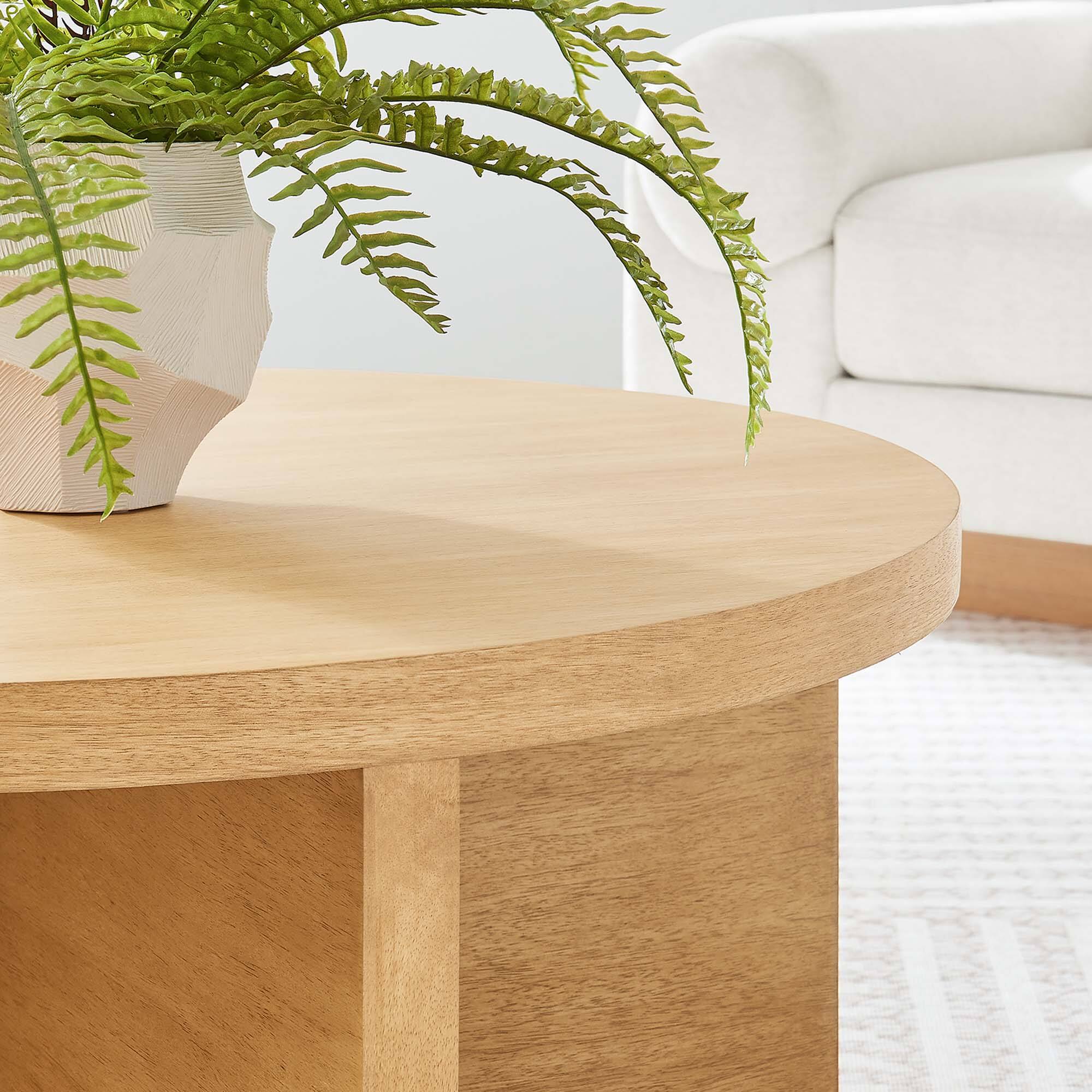 Alt View 1. Modway - Silas Round Wood Coffee Table by Modway - Natural.